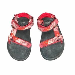 Teva Kids Sandals Red Tribal Print Adjustable Hook & Loop Straps